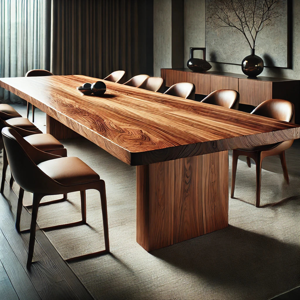 Walnut Wood Dining Table - Classic Finish