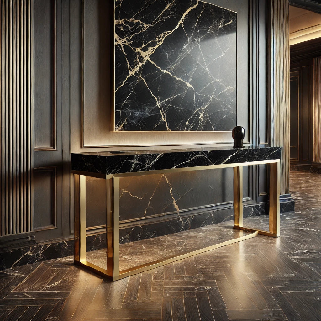 Black Marble Console Table