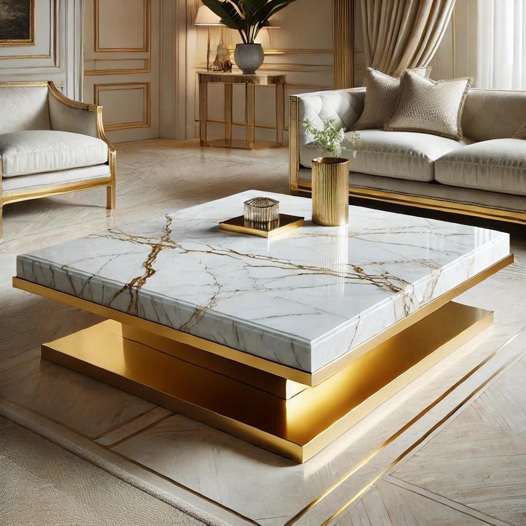 Aurora White Marble Coffee Table