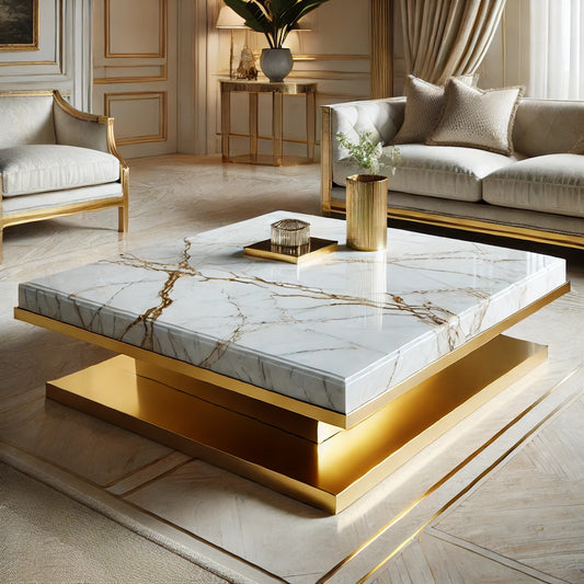 Aurora White Marble Coffee Table