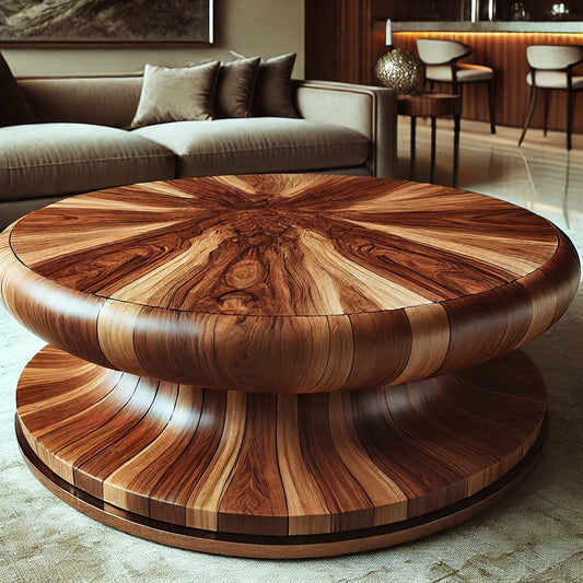 Walnut Round Coffee Table