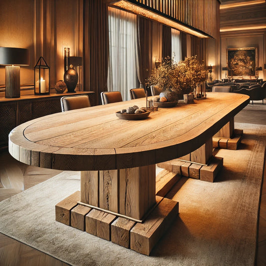 Reclaimed Oak Oval Dining Table