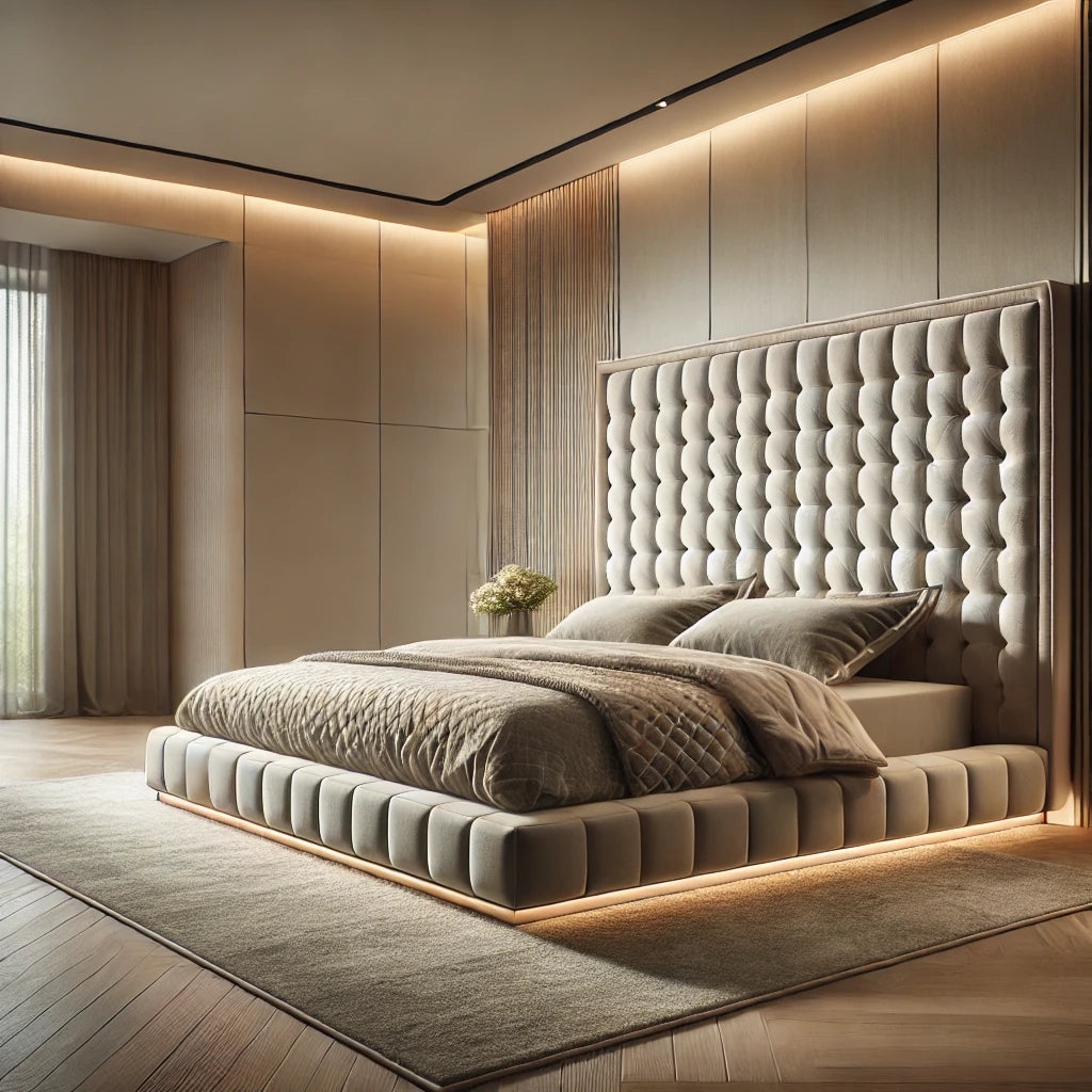 Velour Tufted Bed