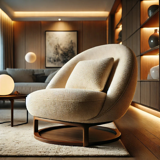 Cream Boucle Lounge Chair
